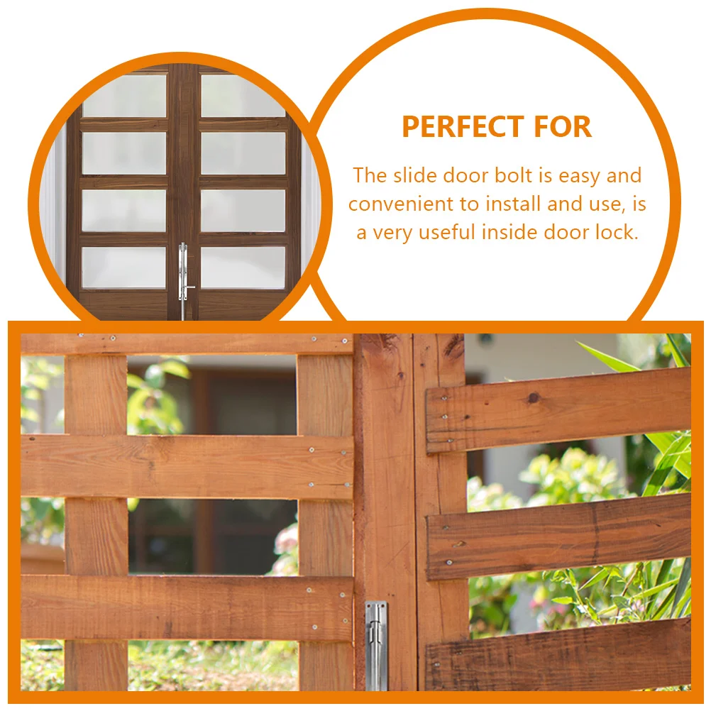 Thickened Stainless Steel Floor Latch Door Extended Wooden Welded Iron Surface Sliding Barn Lock Slide Bolt Hardware Gate Shed door latch