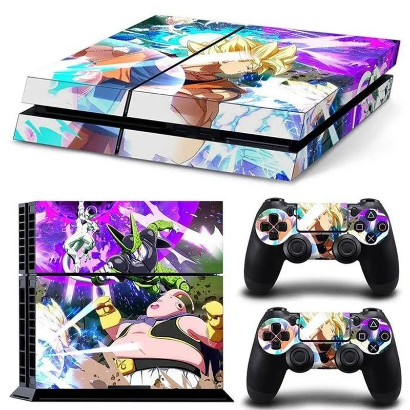 Dragon Ball Son Goku Game Console Stickers for PS4 Anime Color Decals for PlayStation 4 Controller Gamepad Full Body Film Skin ps4 game console stickers