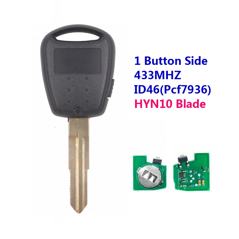 XNRKEY 1 Button Side Car Remote Key ID46/PCF7936 Chip 433Mhz HYN10 Blade for Kia Rio Picanto Soul Venga Ceed Car Key