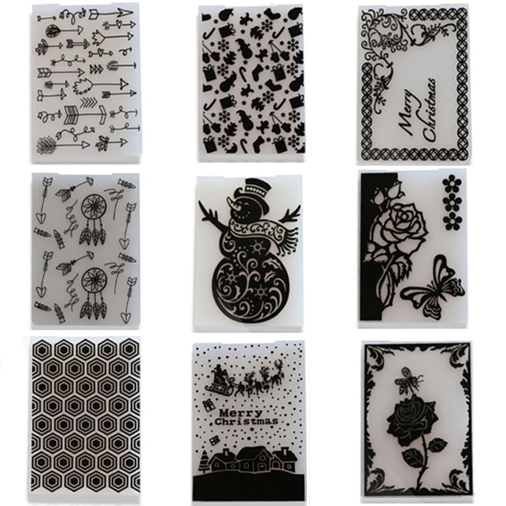 

Merry Christmas Plastic Embossing Folder Decoration Template for DIY Scrapbooking Craft Photos Album Card Handmade Supplies