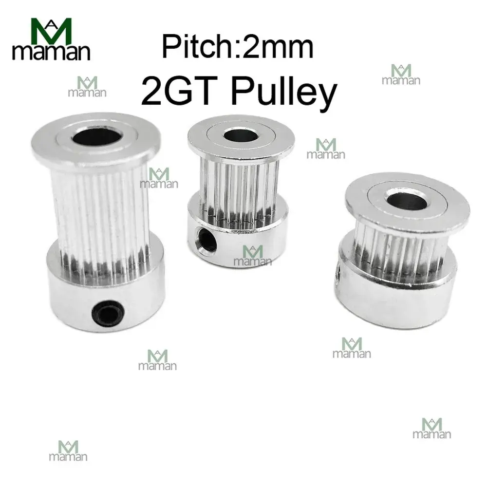 GT2 Timing Pulley 2GT 20 Teeth K-shaped Aluminum Bore 3/3.17/4/5/6/6.35/8mm Bandwidth 6/9/10mm 3D Printer Parts fixed pulley timing belt pulley belt pulley timing pulley