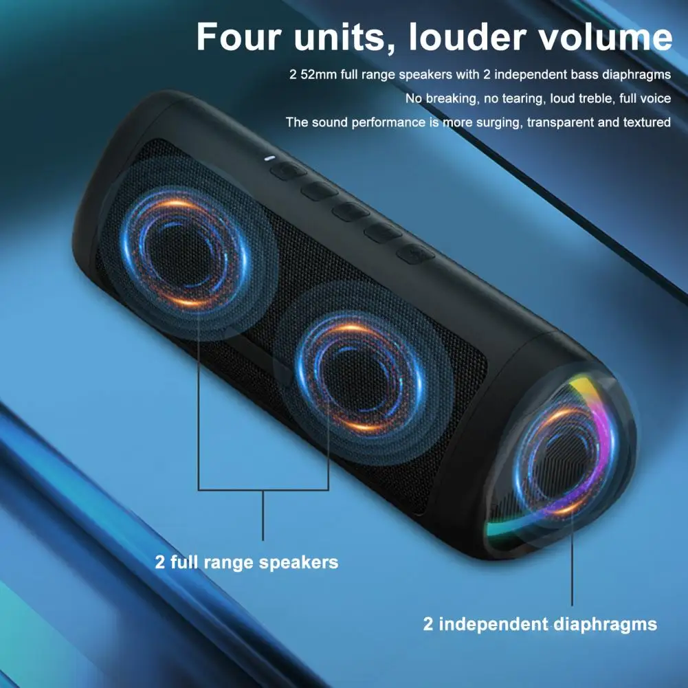 

Speaker Portable Waterproof HD-compatible Sound RGB Cool Light Bluetooth-compatible 5.3 Stero Sound Box Home Supplies