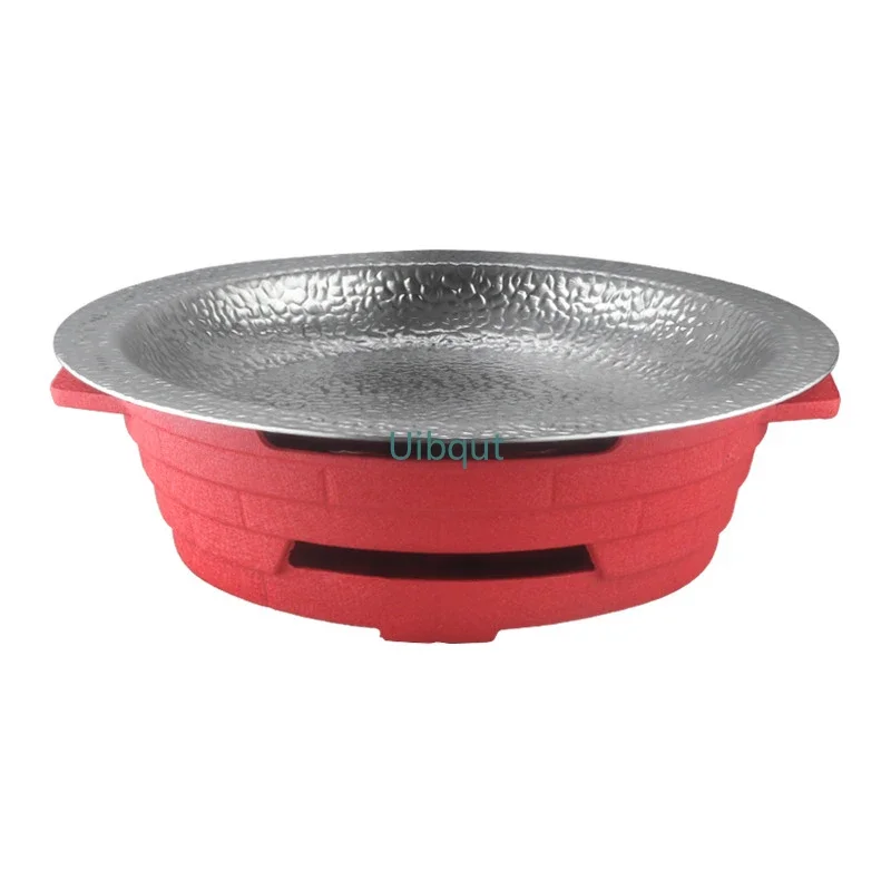 Commercial stainless steel dry pan Aluminum alloy alcohol heating furnace Seafood crayfish basin Non stick dry pot