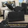 Farmhouse Coffee Table with Hidden Storage Organizer, Black Square Large Center TableHinged Lift Top for Home, Office 4