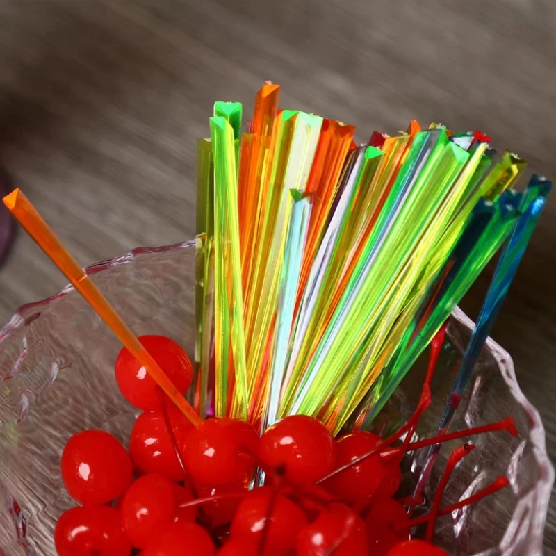 500pcs 9cm Food Picks Fruit Skewers Fork Sticks et Cupcake Toppers Cocktail Wedding Festival Party Decoration