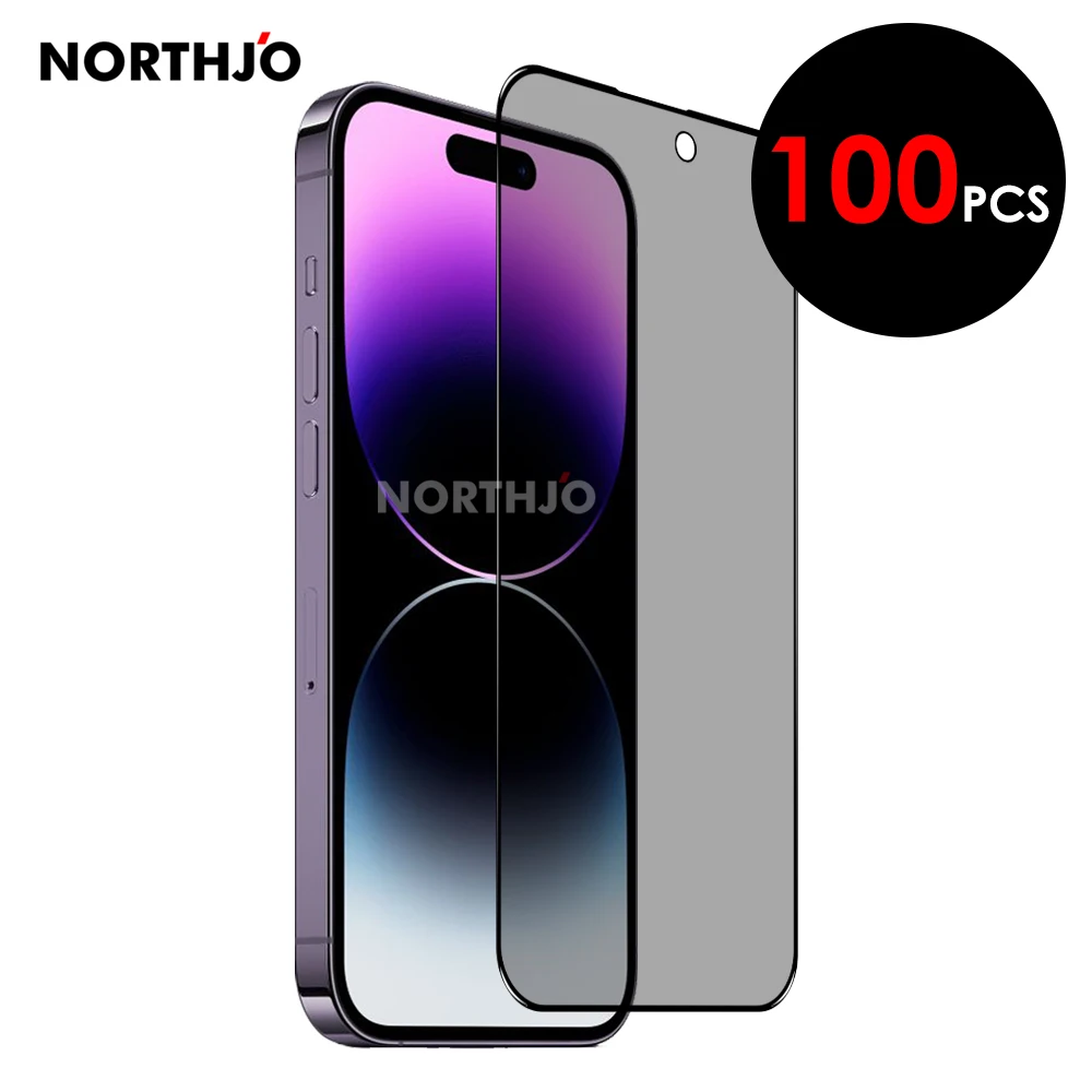 100Pcs For IPhone 17 Air Pro Max 16 15 14 Plus 13 12 Mini Anti Spy Tempered Glass Film Privacy Full Covering Screen Protector