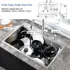 USA 25 Inch Drop In Kitchen Sink Workstation 25x20x10 Stainless Steel Overmount Kitchen Sink 10 Inch Deep Sink w/Cutting Board 6