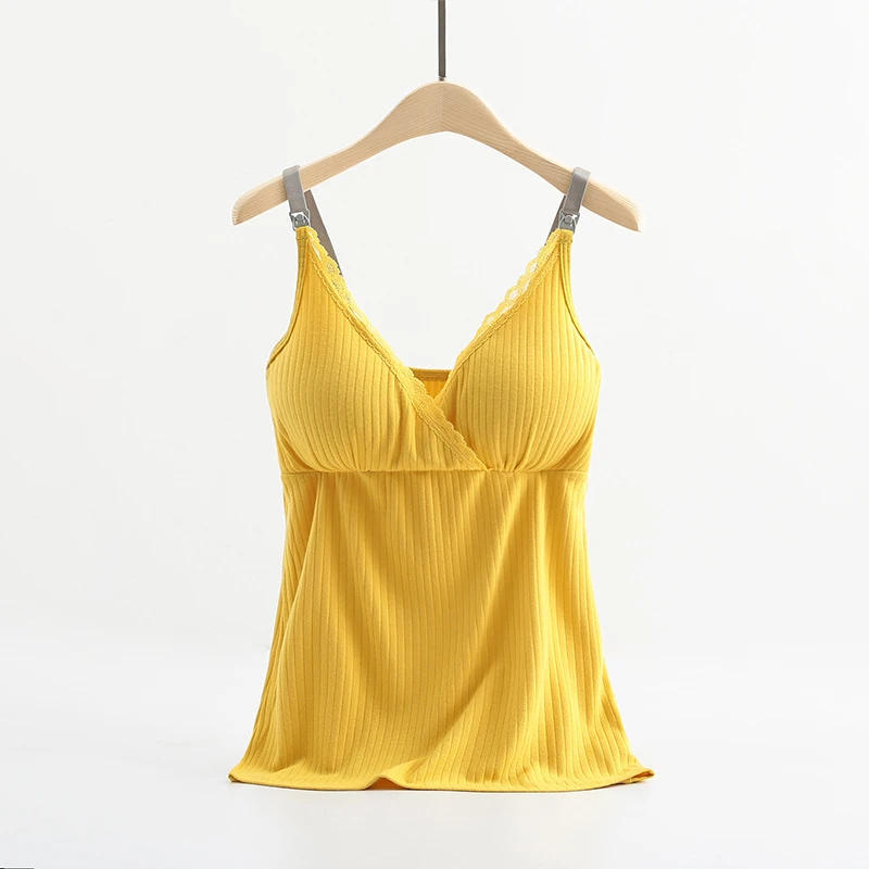 Maternity Tank Tops Maternity Tank Top Pregnant Modal Breastfeeding Sling Vest Women Removable Bra Nursing Camisole Top Maternity Clothes Suspender Skirt L301