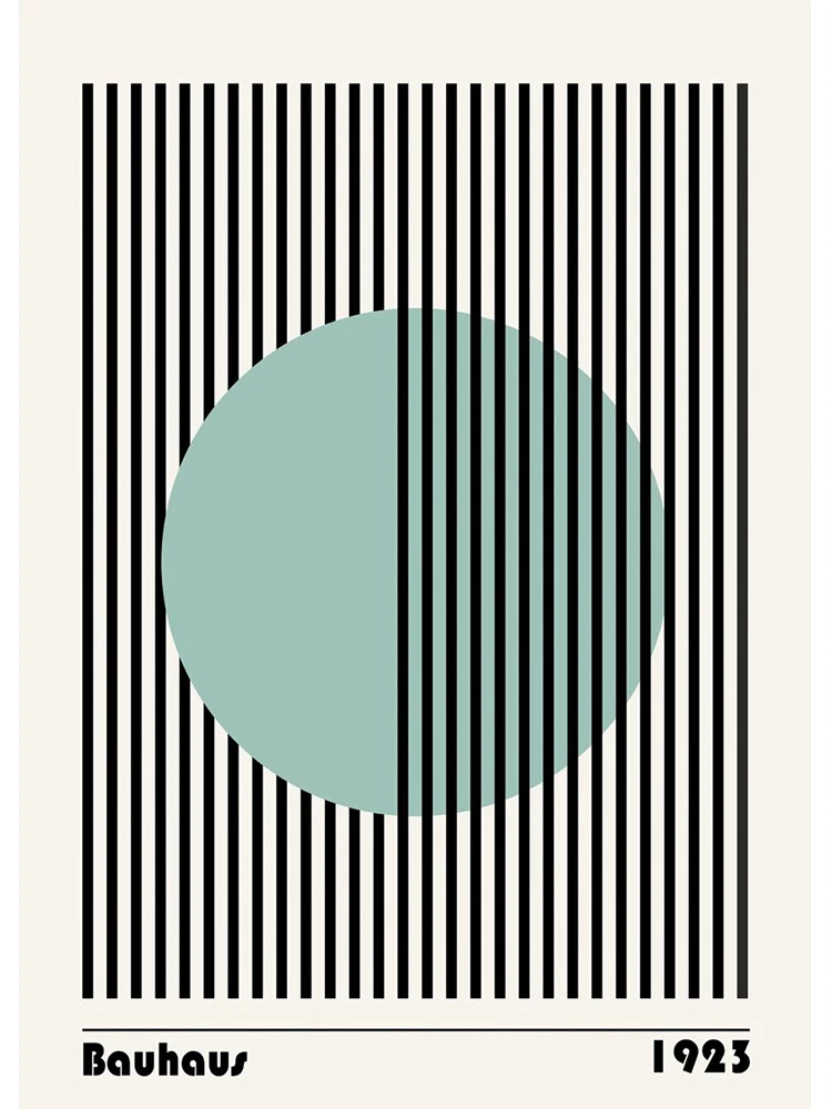 Black and White Modernism Canvas Print - Vintage Minimalist Bauhaus Wall Art