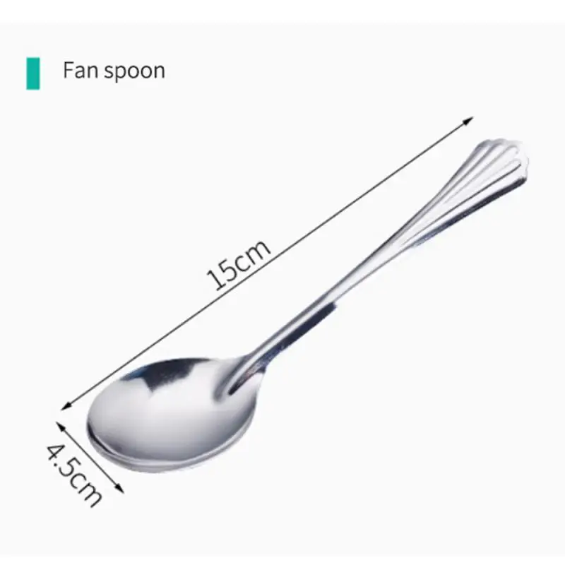 Stainless Steel Spoon Tableware Soup Rice Tableware Flat Spoon 1~10PCS