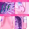 3PCS Kids Backpacks for Girls  16" Little Kid Mermaid Sequin Preschool School Bookbag and Lunch Box 2