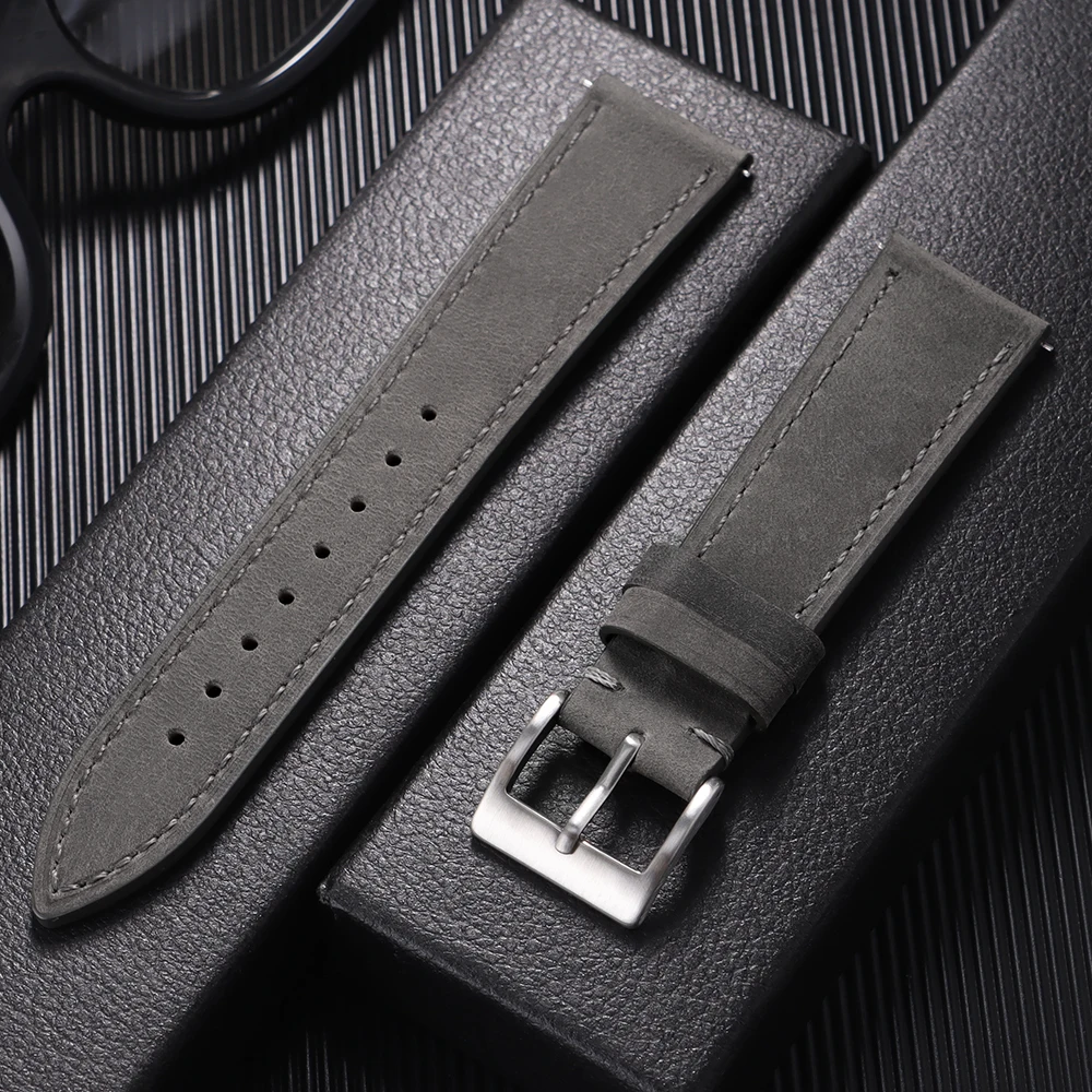 Vintage Retro Genuine Leather Quick Release Watchband - Crazy Horse Watch Bracelet Accessories