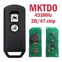 MKTD0 มอเตอร์สมาร์ทรีโมทคอนโทรลเปลี่ยนรถจักรยานยนต์ 2B Key Fob 47 ชิป 433MHz มอเตอร์สมาร์ทคีย์กุญแจมอเตอร์ไซด์สําหรับ Honda