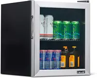 Fridge Beverage Refrigerator and Cooler, Free Standing Glass Door Refrigerator Holds Up To 60 Cans 1