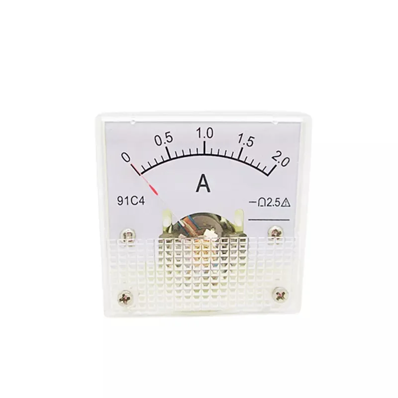 DC Ammeter 91C4 Analog 1A 2A 3A 5A 10A 20A 30A 50A 100A 200A 300A 500A Panel Mechanical Pointer Type Current Meter
