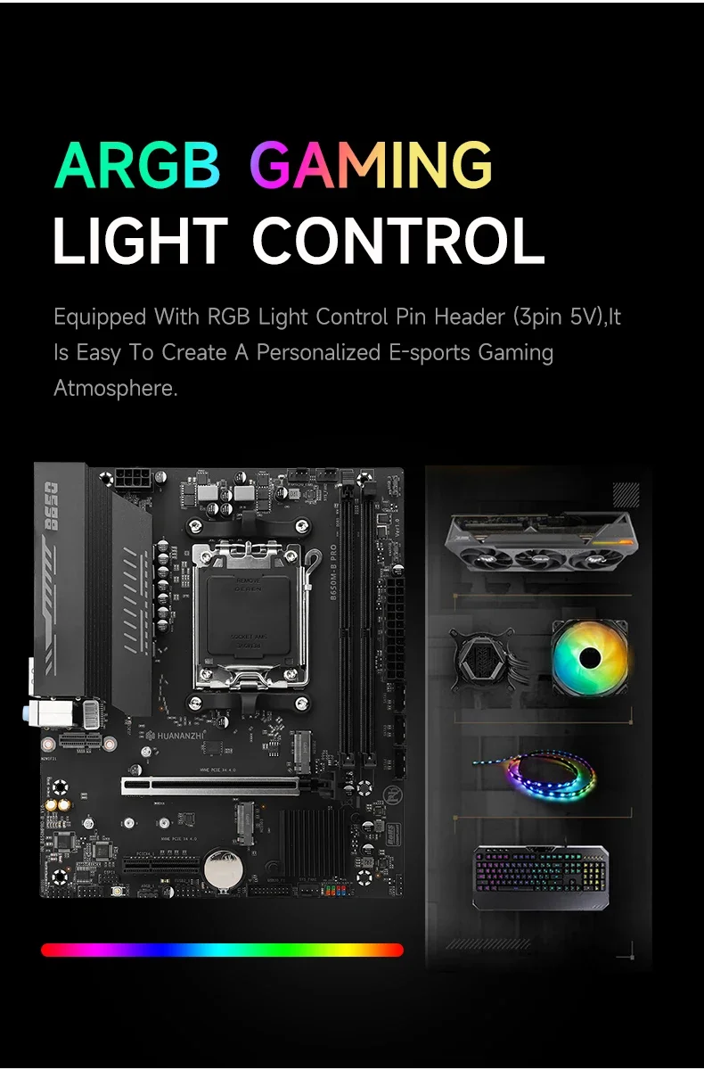 HUANANZHI B650M B PRO AMD AM5 DDR5 Ryzen bundkort - Image 4
