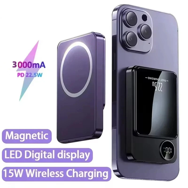 Magnetic Power Bank for IPhone 16 15 Magsafe Powerbank Ultra Thin 22.5W Fast Charging Portable Charger External Spare Battery 6