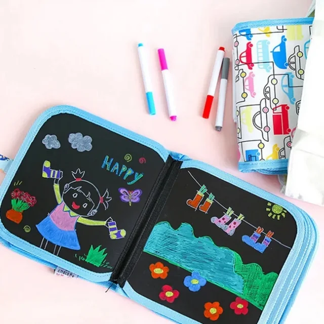 Fun Toy Education Children's Painting Book Drawing Magic Blackboard Chalk Watercolor Pen Drawing Toy Magic Coloring Book 6 Pages 3