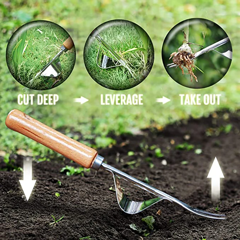 Stainless Steel Manual Weeder Garden Outdoor Hand Weeding Tool Removal Farmland Puller Dandelion Digging Lawn Weeder Transplant 2