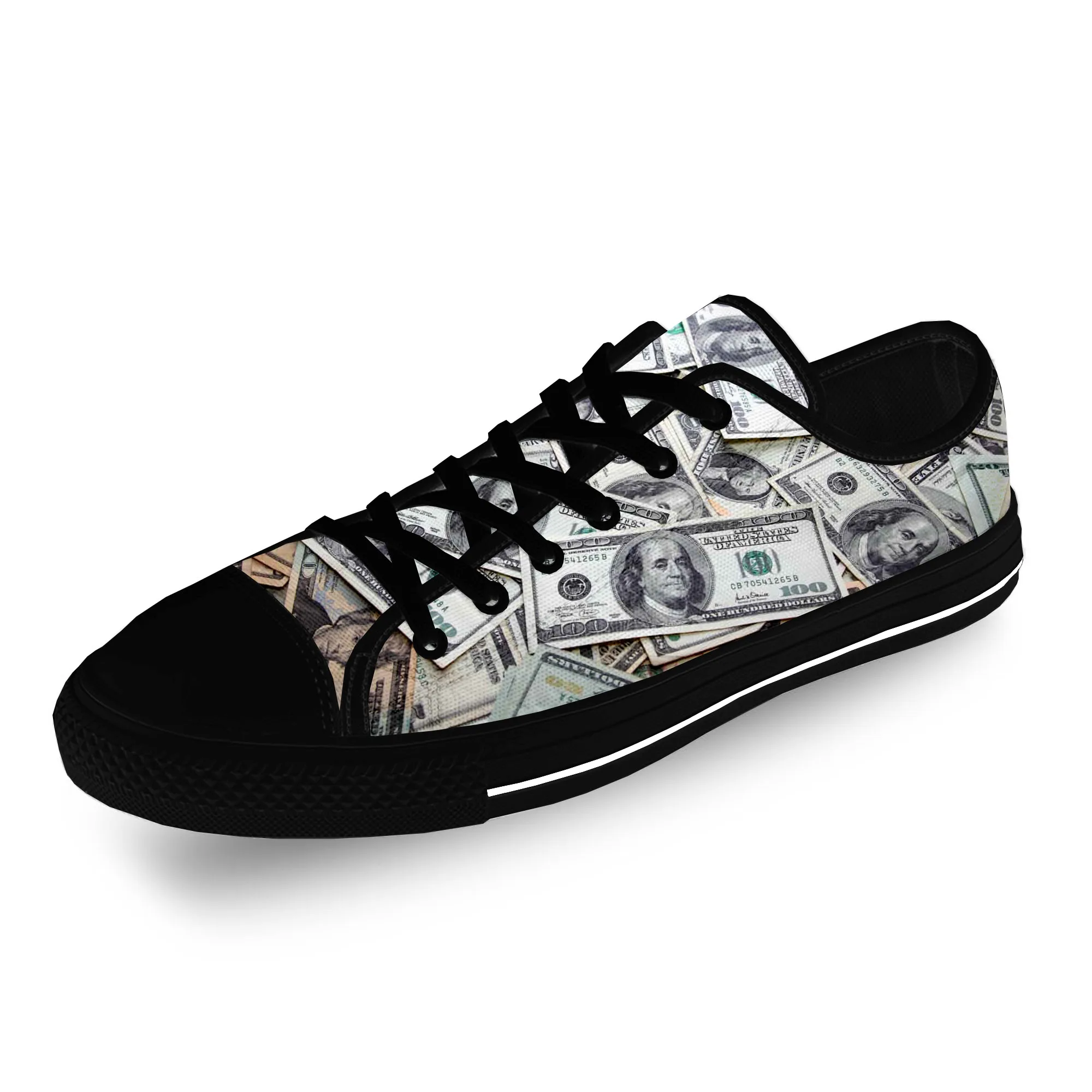 

Gothic Dollar Dollars Money Anime Casual Cloth Fashion 3D Print Low Top Canvas Shoes Men Women Lightweight Breathable Sneakers