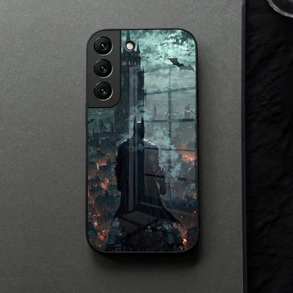 Elegant Batman Logo Glass Phone Case - Premium Protective Cover