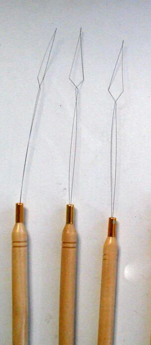 12개/세트, 나노 비즈 나무 손잡이 당김 루프 바늘 헤어 익스텐션, 헤어 익스텐션 도구