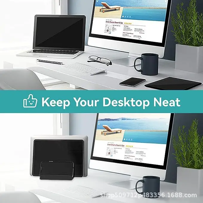Office Laptop Stand Vertical Save Desktop Space Easy To Place Computer Accessories Scalable Width Office Desk Storage 3