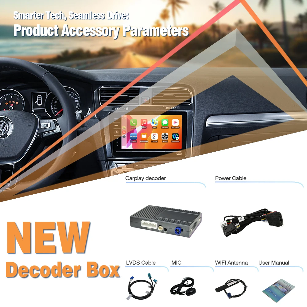 AUTOTOP Wireless CarPlay Android Auto für VW Skoda Seat Polo Tiguan Atlas Teramont Passat TouranT-Cross 8 & 9,2 Zoll MIB2.5 MIB3 – Detail 10