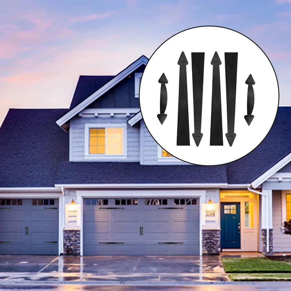 1set Magnetic Garage Door Hardware garage door hardware Garden Shed Barn Faux 4 Hinge & 2 Handle Kit Carriage Couch House Curb Appeal Home Decorative