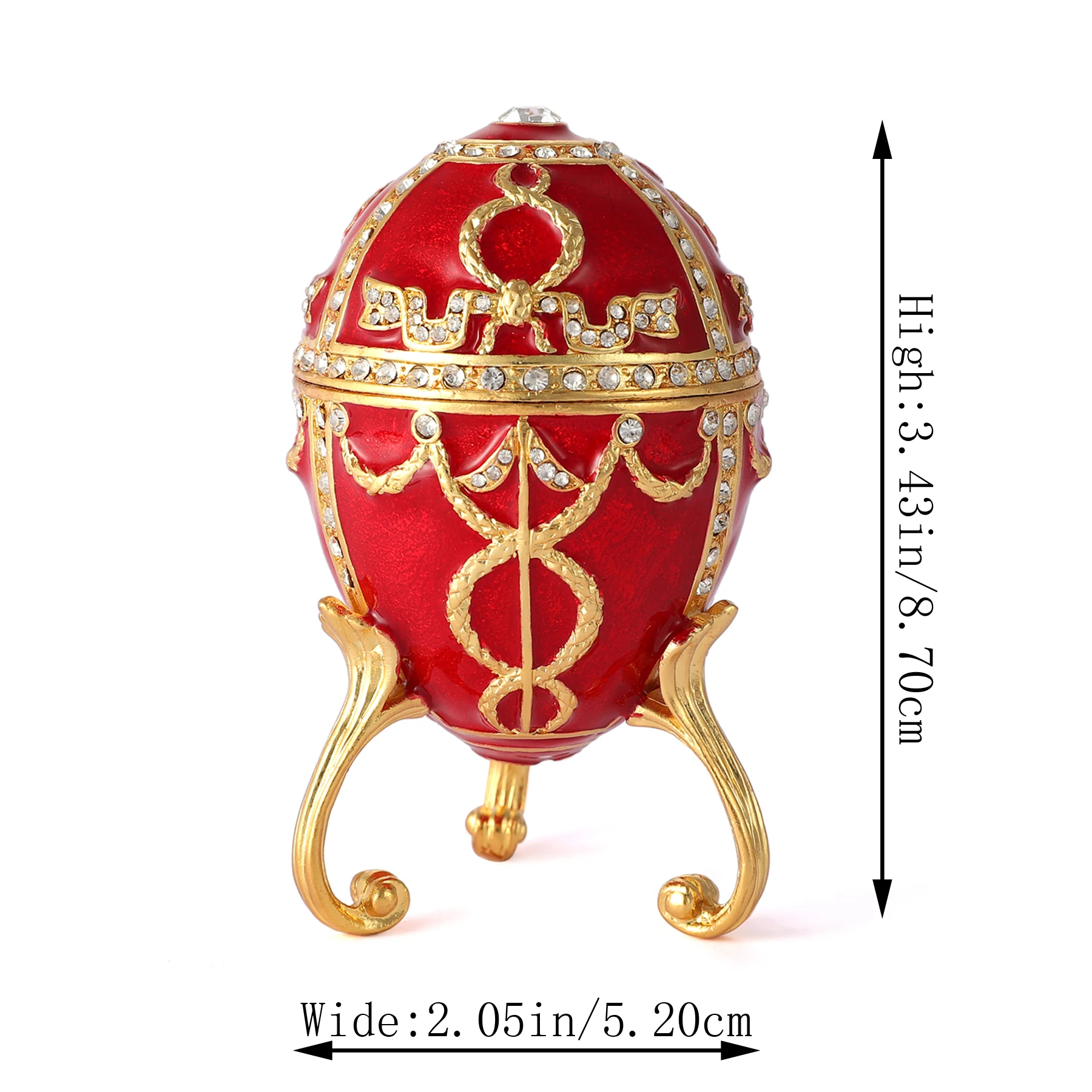 Qifu Nuovo Arrivo Artigianato Unico Rosso Faberge Egg Per Trinket Box