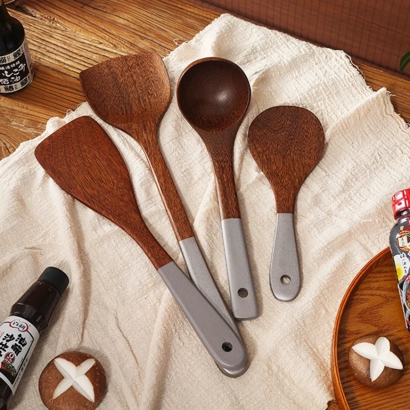 Chicken Wing Wood Lacquerless Waxless Kitchen Wooden Spatula Wooden Spoon Non-Stick Cookware Special Wooden Spatula Spoon Set