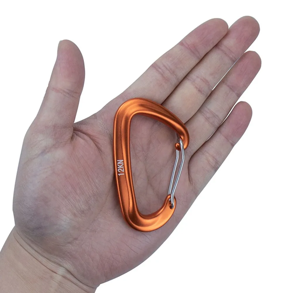 

12KN Aluminium Carabiner D Shape Snap Clip Hook Fashionable Camping Hiking Small Tools Climbing Accessories Backpack Hook