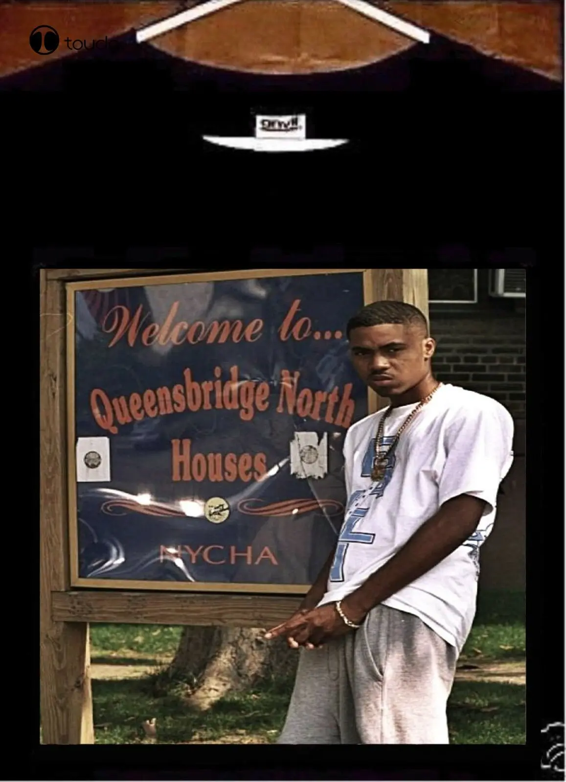 Maglietta Nas; Maglietta Nas Queensbridge North Tee Shirt