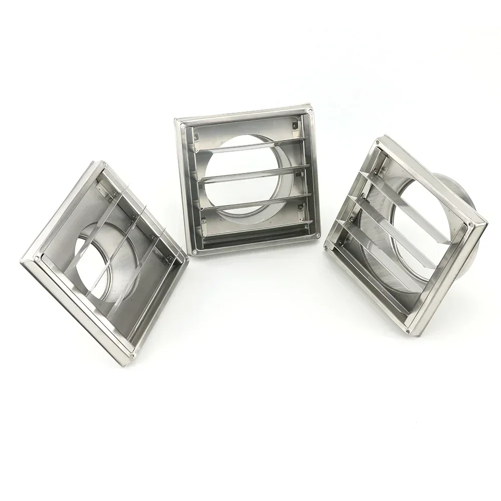 304 Stainless Steel Air Vent Duct Grill Air Outlet Windproof Rainproof Bathroom 100/125/150mm