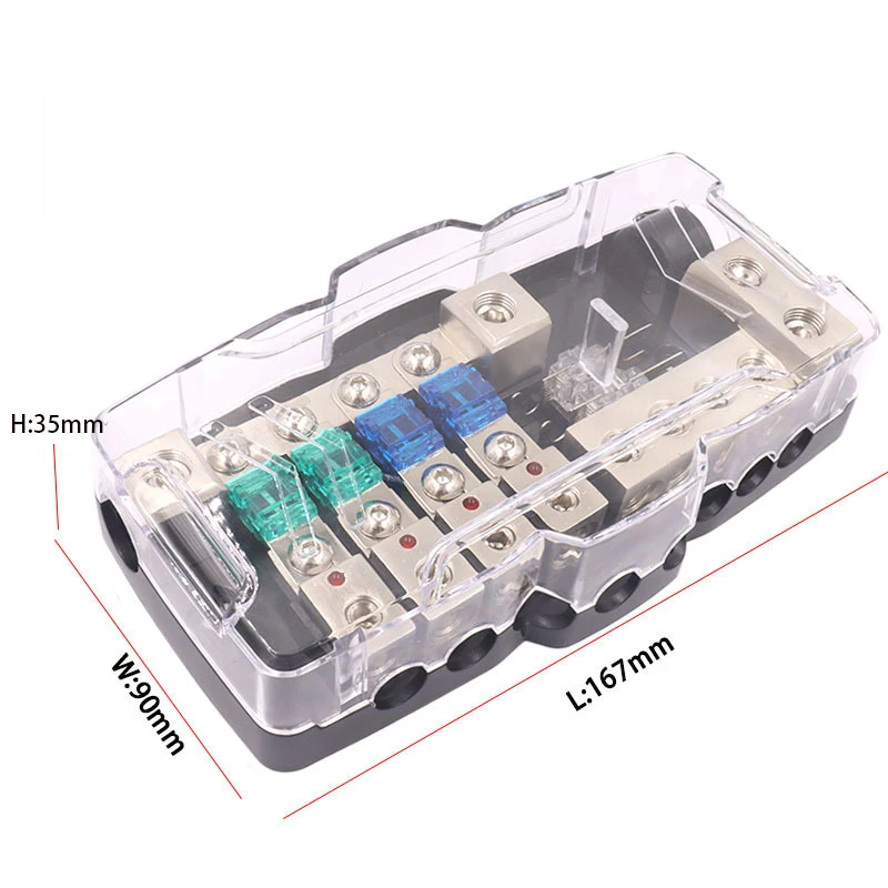 Zinc Alloy Nickel plated Fuse Holder Fuse Box Car Boat RV Power Splitting