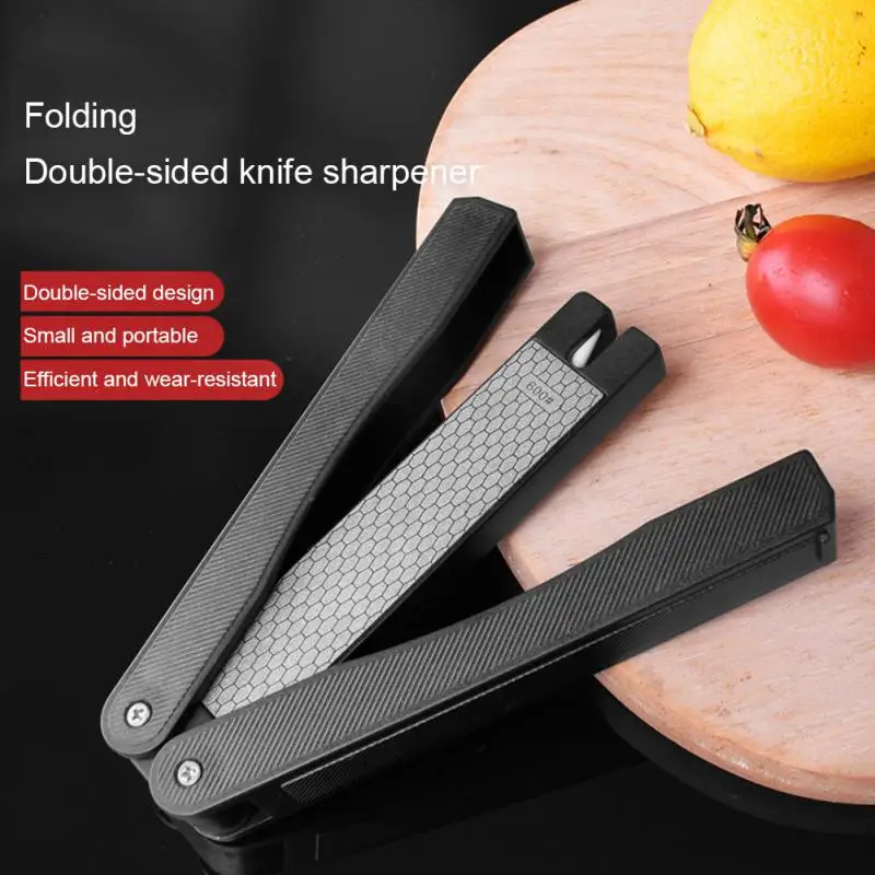 FoldingDiamondKnifeSharpenerDoubleSidedOutdoorPortablePocket