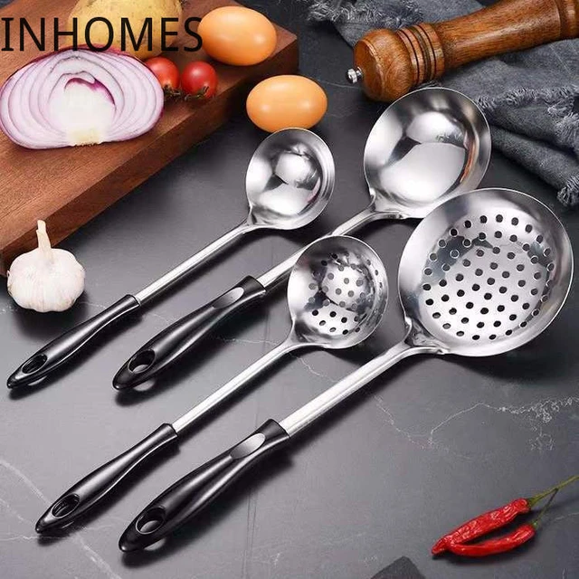 Kitchen Tools Stainless Steel 4 Piece Set of Ladle, Skimmer , Spoon And  Spatula
