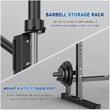 Squat Rack Cage with Pull Up Bar,Adjustable Power Rack Cage Exercise Squat Stand with Barbell Holder,Weight Lifting Workout Stat 3