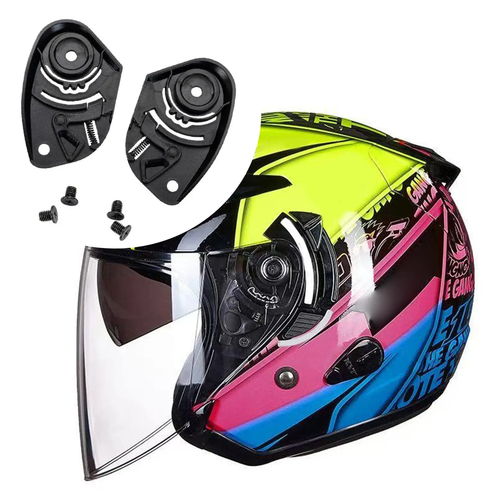 2Pcs Open Face Helmet Bases Visors Base Plate Practical Accessory Sturdy Helmet Lens Bases Replacement for GP