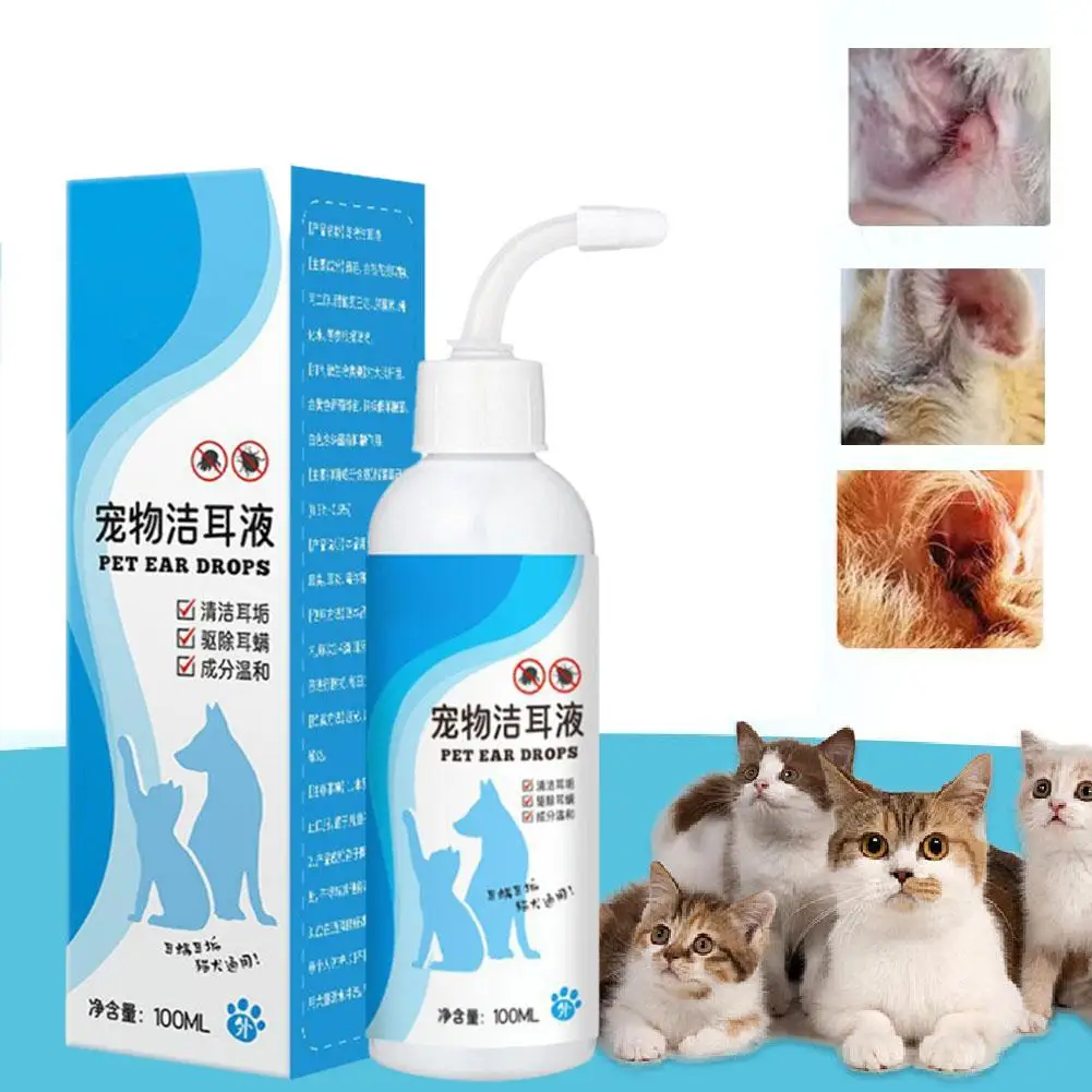 Ear Cleaner Pet Ear Drops For Infections Control Yeast Mites Mites And Wax Itching AC112