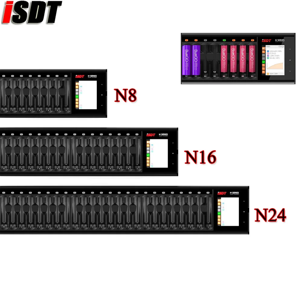 ISDT N8 N16 N24 AA AAA зарядное устройство постоянного тока умное зарядное устройство для Li-lon LiHv Ni-MH Ni-Cd LiFePO4 аккумулятора