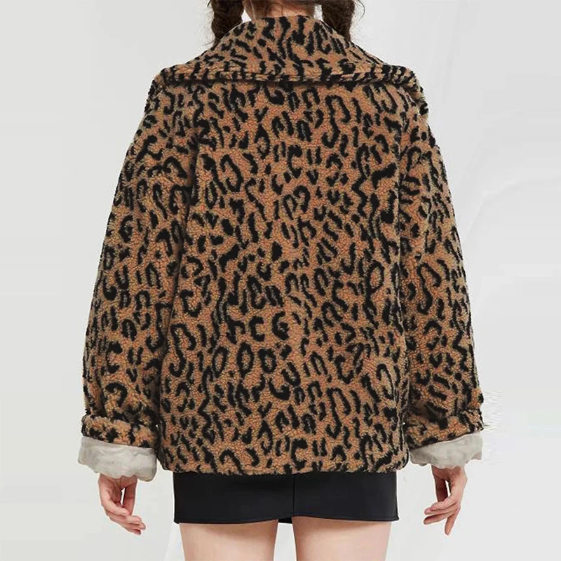 Leopard Faux Fur Coat Female Luxury Fashion Leopard Jackets and Coats Women 2023 Winter Thick Warm Fur Outerwear Overcoat