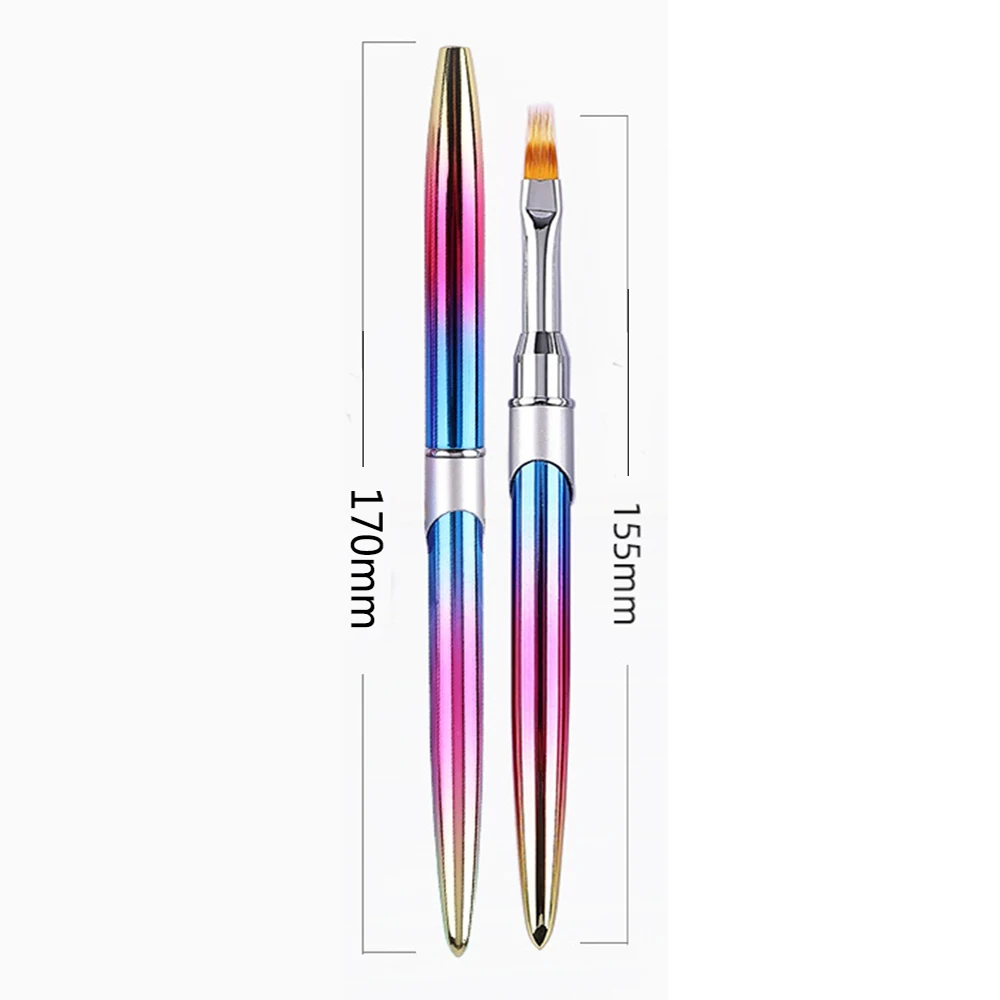 1PCS Nail Brush Rhinestone Handle Painting Pen Drawing Gradient Nail Art Pen Tool 4