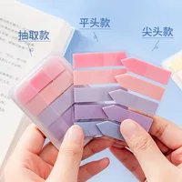 1 PC PET Transparent Index Sticker Morandi Sticky Note Sticker Sticky Note 5 * 20  Office Accessories  Sticky Notes 1