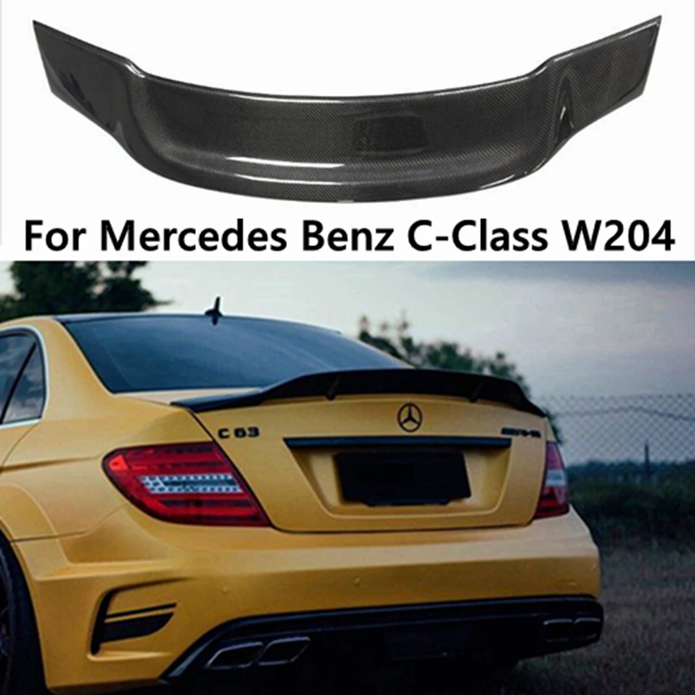 

For Mercedes-Benz C-Class W204 C204 2Door 4Door Coupe R Style Carbon Fiber Rear Spoiler Trunk Wing 2007-2014 FRP Forged car