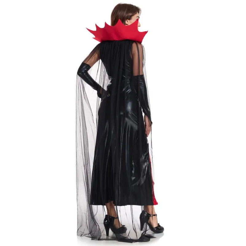 Halloween Witch Costume Patent Leather Ball Performance Demon Vampire Female Demon Costume Costume Play Uniform
