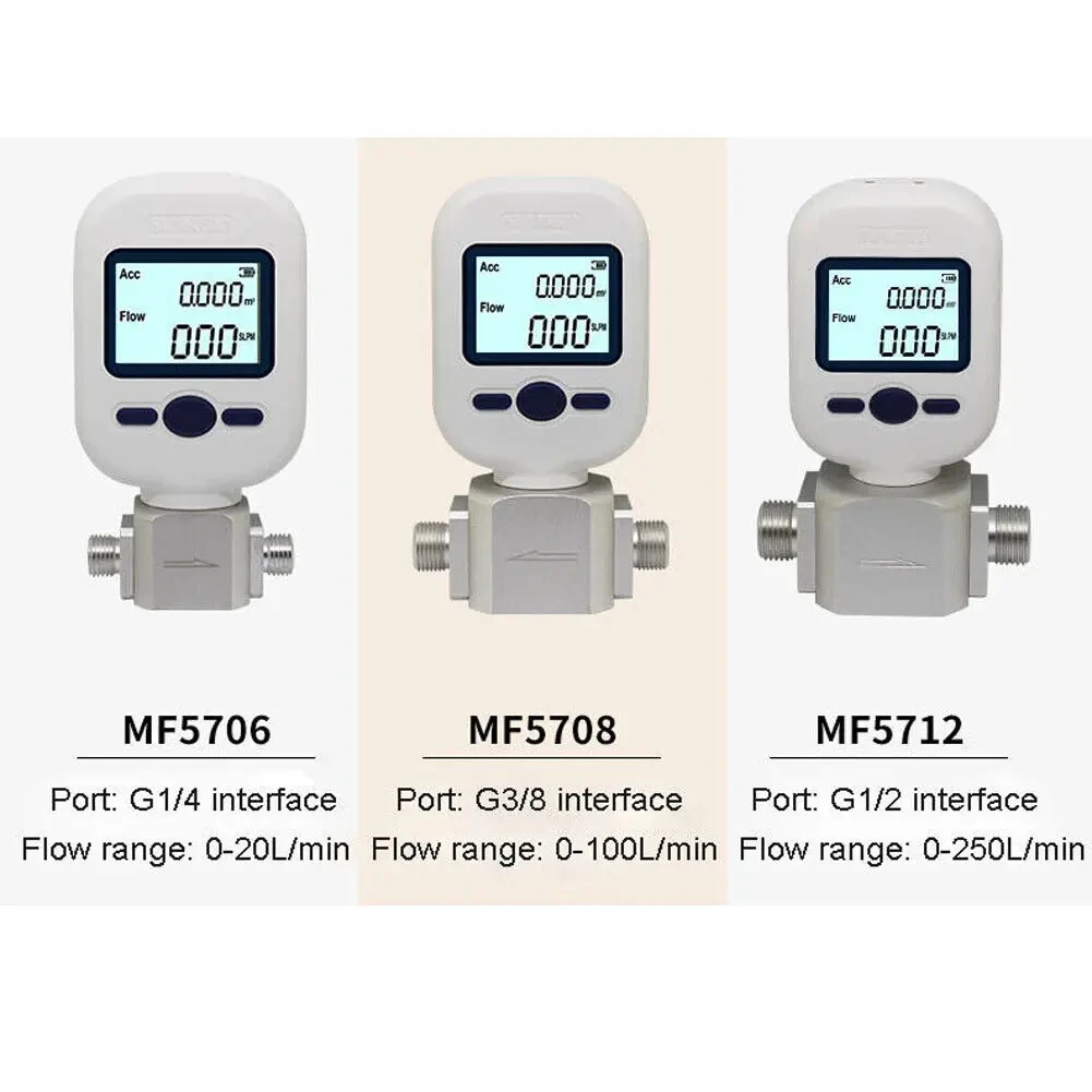 Portable Digital Gas Flow Meter Air Flow Meter Compressed Air Oxygen Nitrogen Th