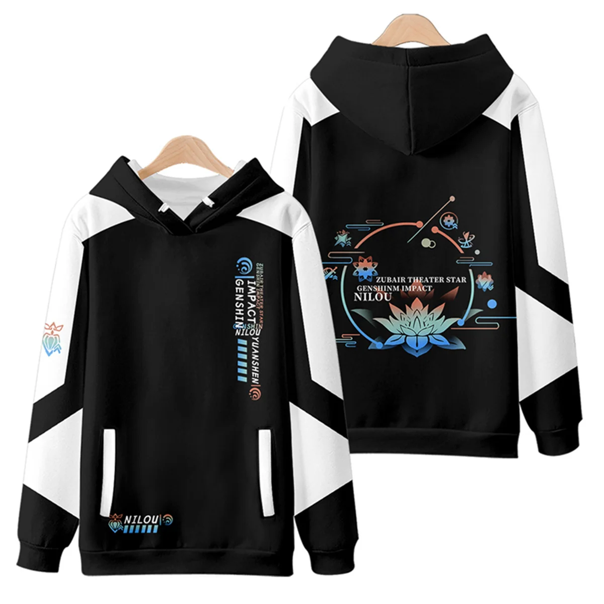 

Genshin darbe Nilou Hoodie Sumeru Cosplay kazak tişörtü erkek kadın Tops Velvet hooded hoodie anime peripheral clothing jacket