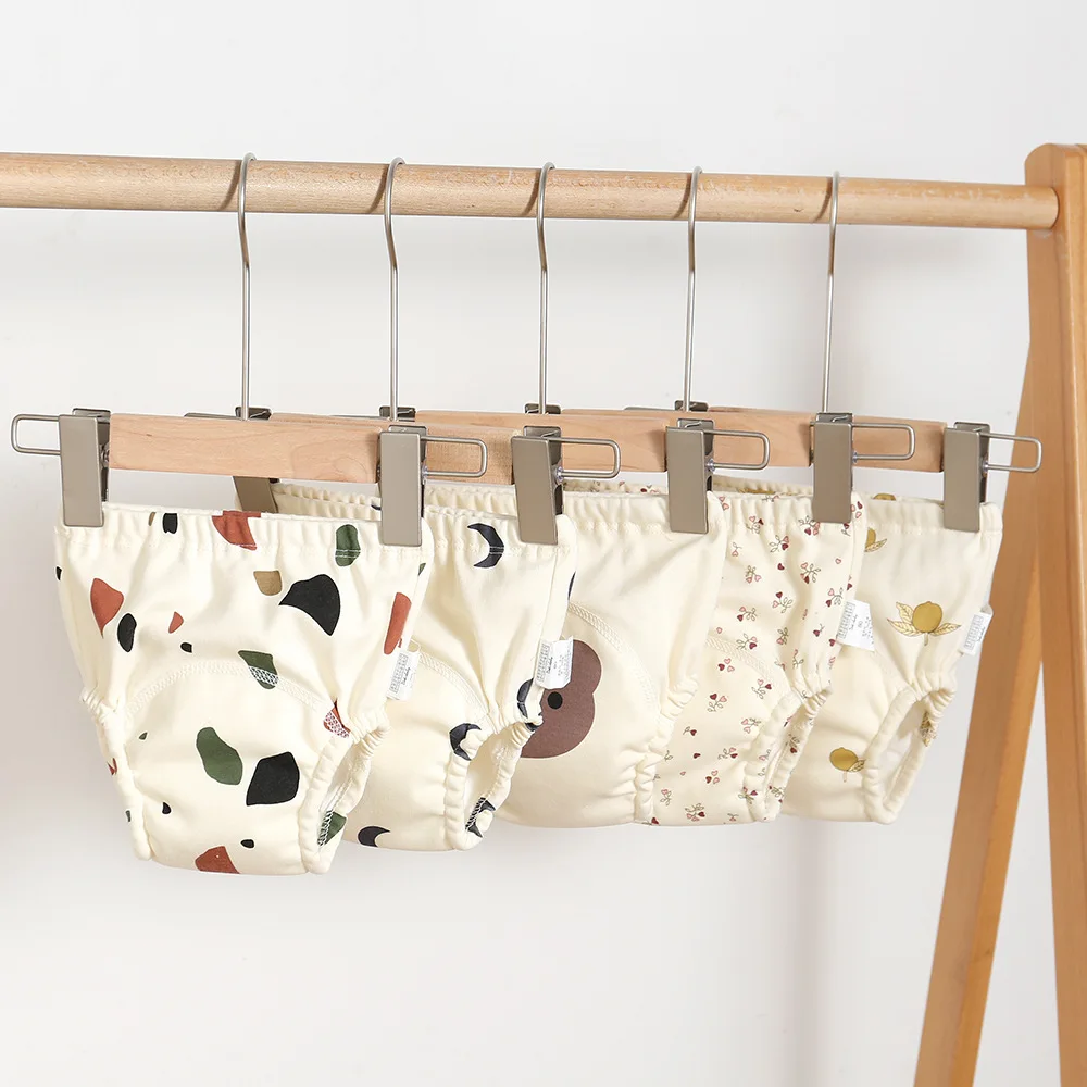 Pantaloni da allenamento impermeabili per bambini per biancheria intima di cotone neonato Mutandine per neonati Pannolini di stoffa lavabili per ragazzi e ragazze Pannolini riutilizzabili - immagine 3