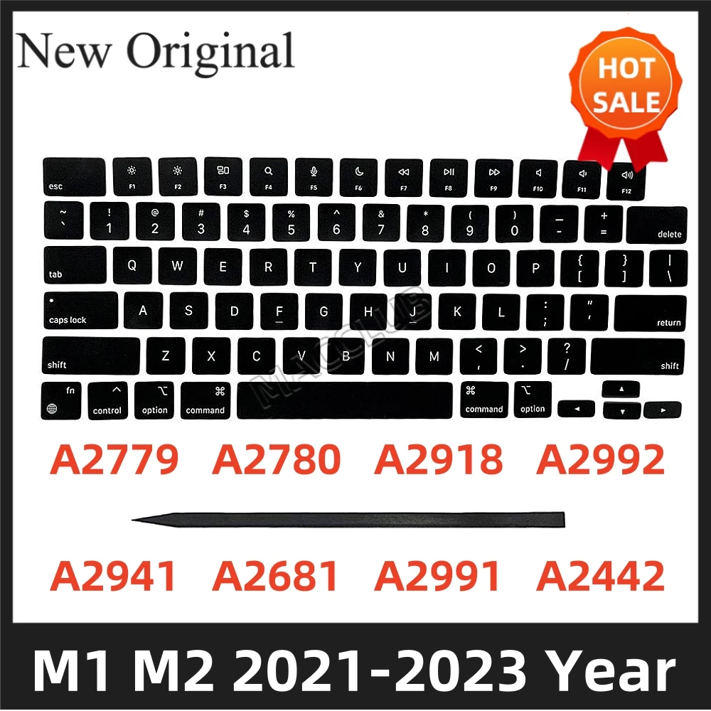 Полный комплект колпачков для клавиатуры US для MacBook Air M2 Retina 13,6/15,3 A2681 A2941 A2779 A2780 A2918 A2992 A2991